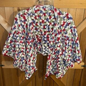 Hand-made Croqueted Poncho or Cape
